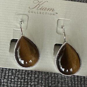 "Hazel Dangles" Tiger Eyes earrings from the Kiam Collection by lia sophia